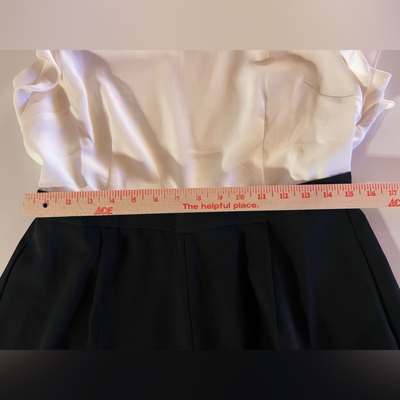 NWT J. Crew white black colorblock jumpsuit sz 12 preppy officecore ruffle - Picture 9 of 14